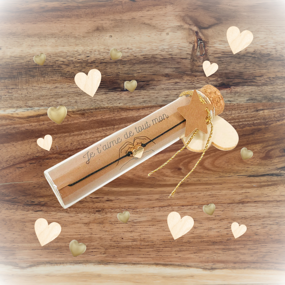 6 bracelets fioles (2 trèfles, 2 étoiles, 2 cœurs)