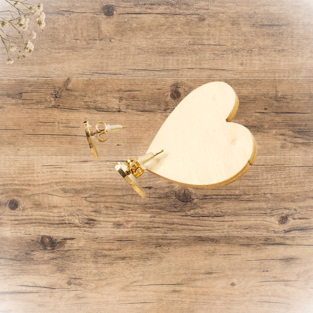 Boucles d’oreilles dorées cœur