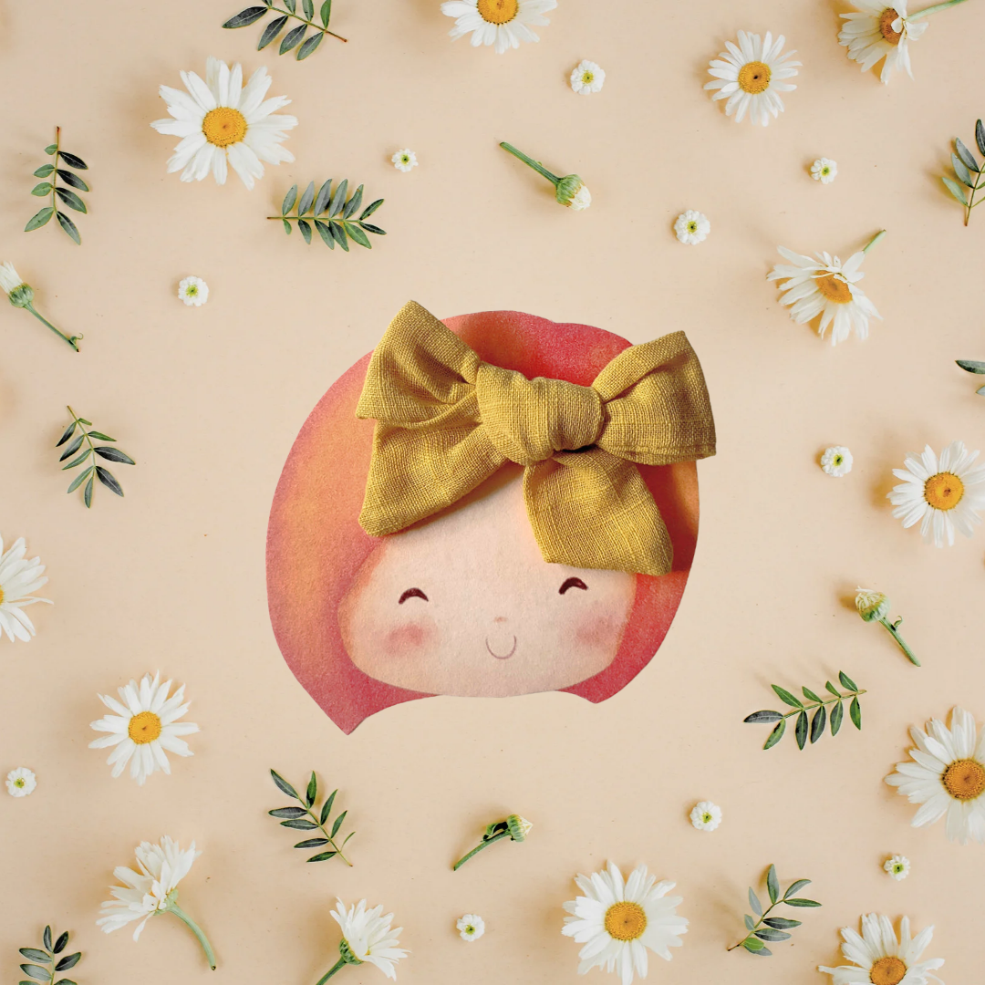 Barrette nœud moutarde