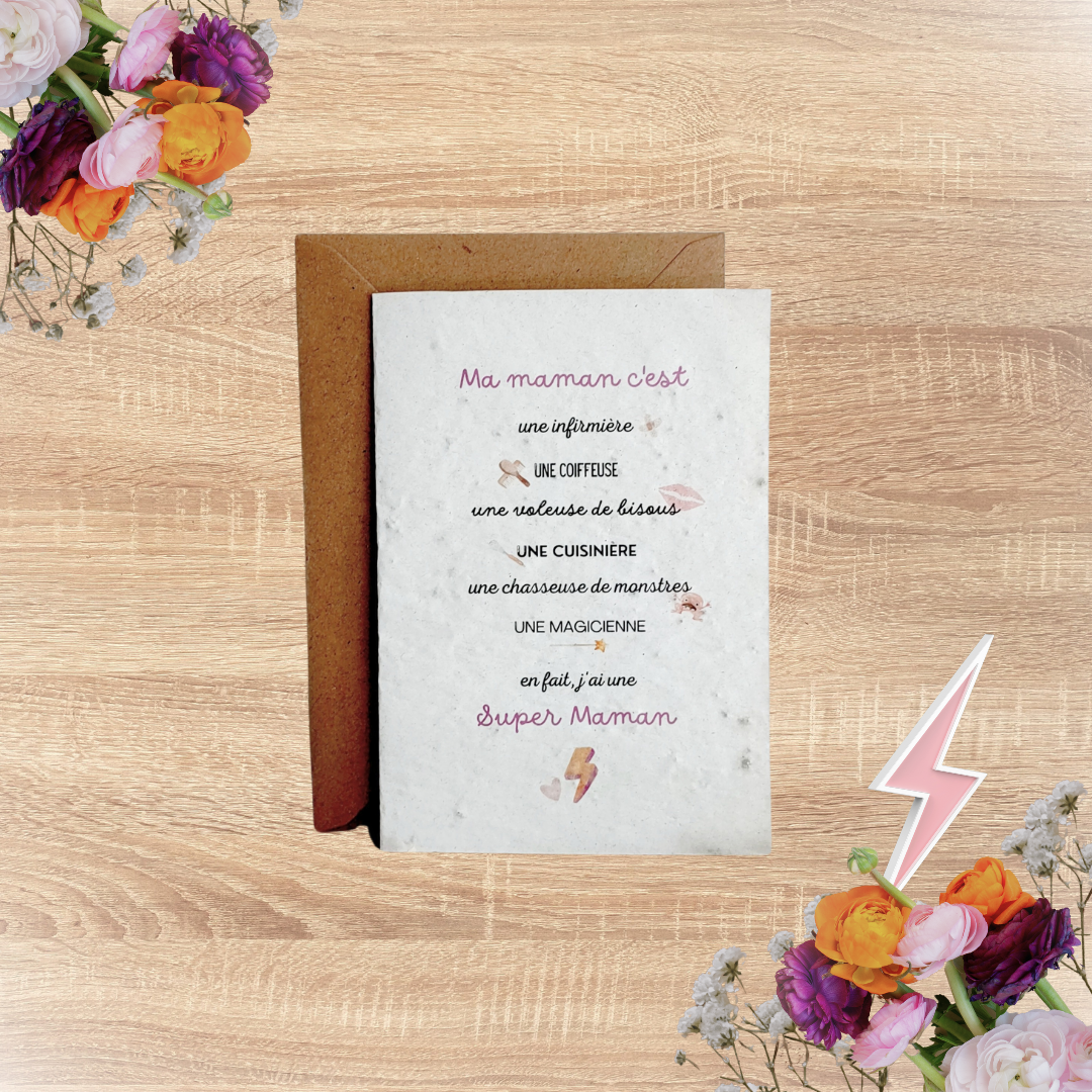 Carte à planter Maman personnalisable
