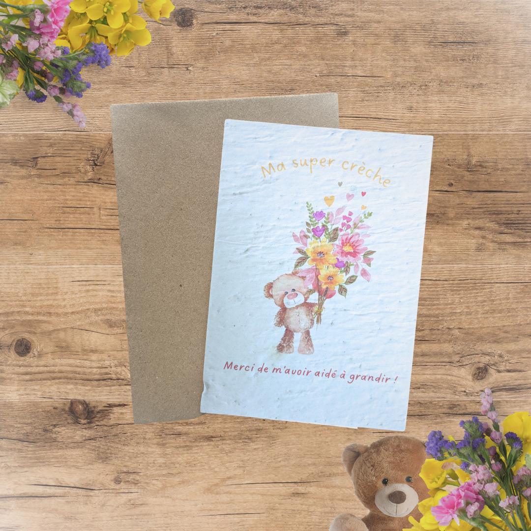 Carte à planter merci crèche personnalisable