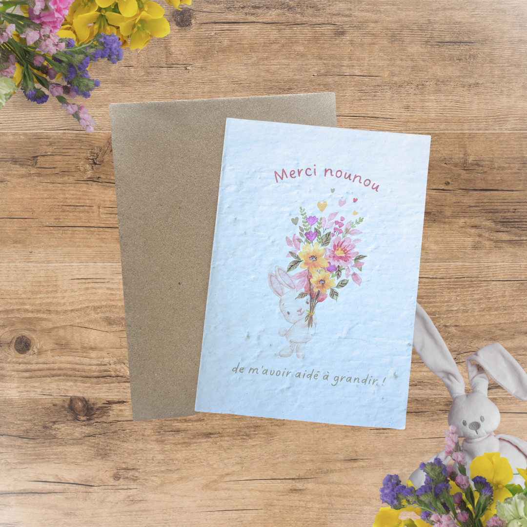 Carte à planter Nounou personnalisable