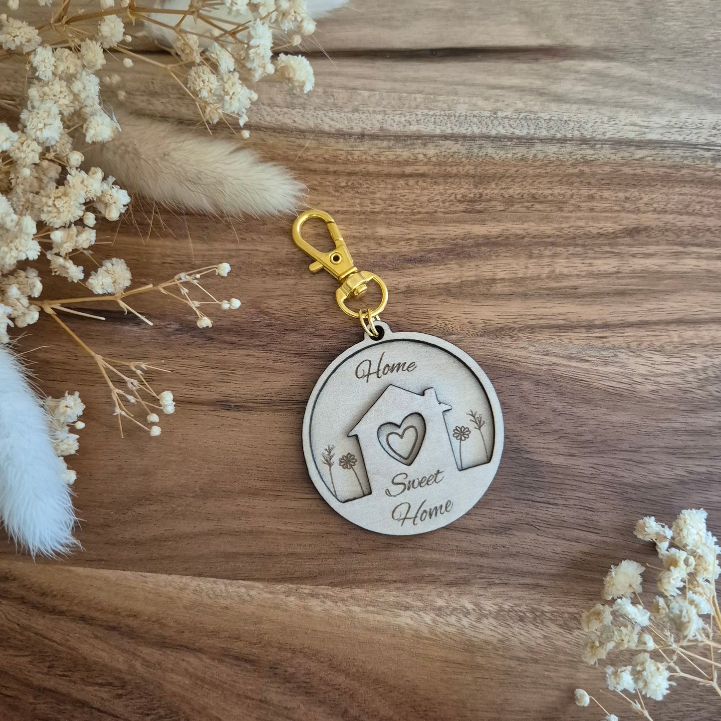 Porte-clés en bois Home Sweet Home