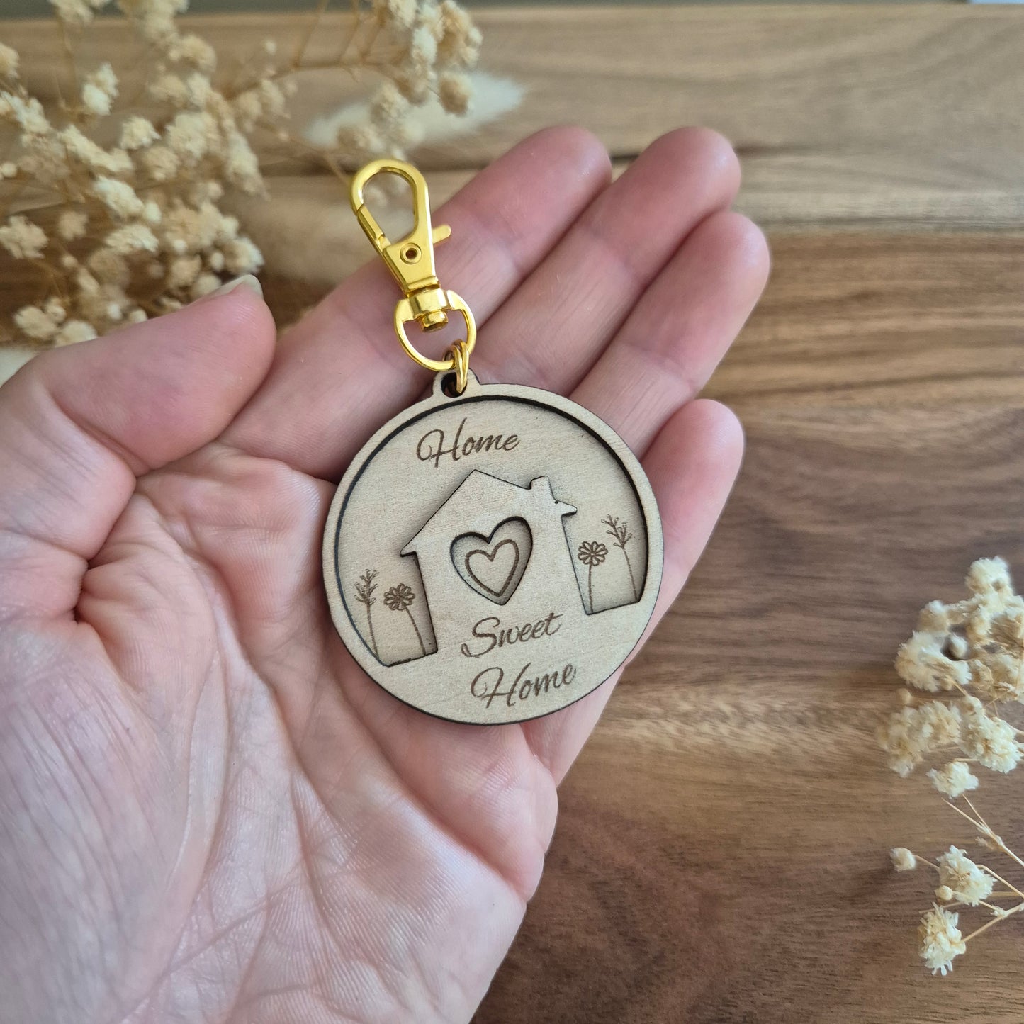 Porte-clés en bois Home Sweet Home