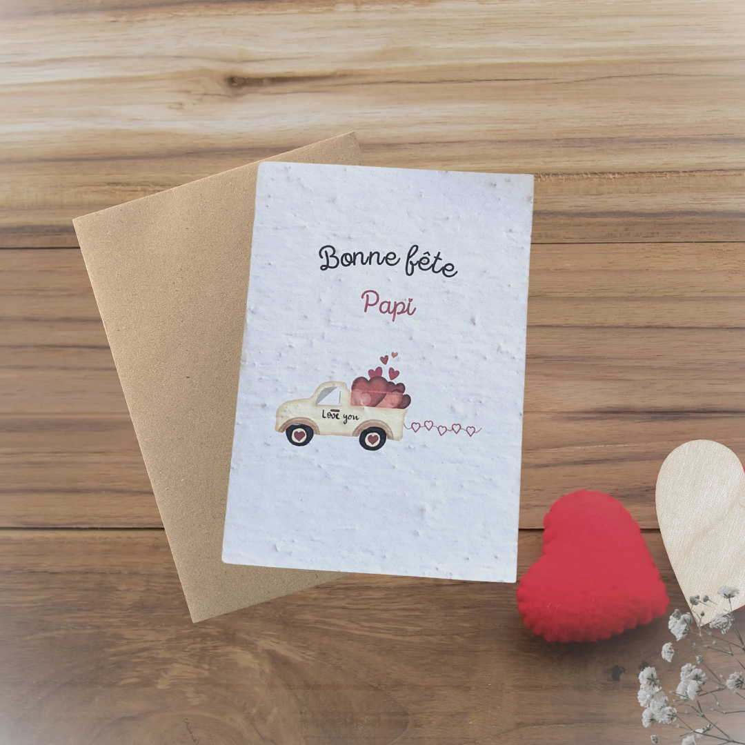 Carte à planter Bonne fête Papi personnalisable