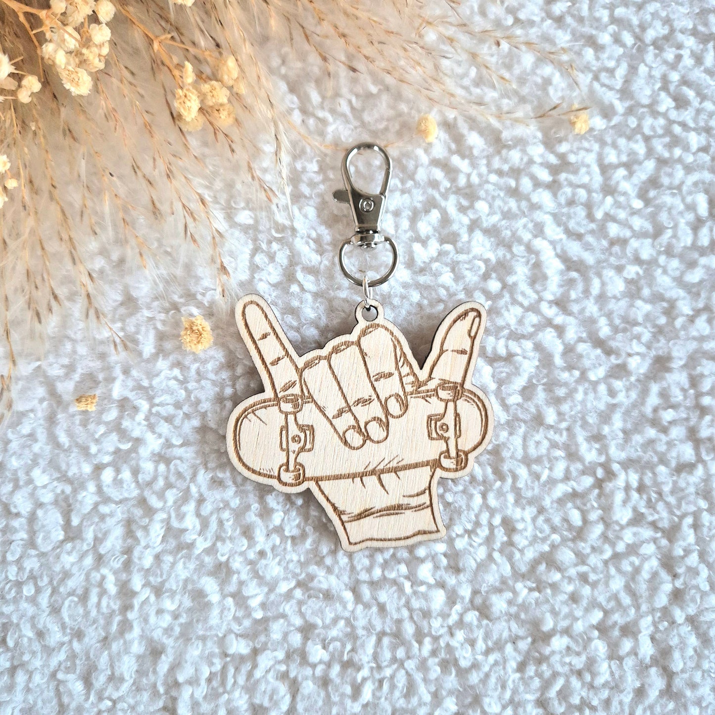 Porte-clés en bois skate