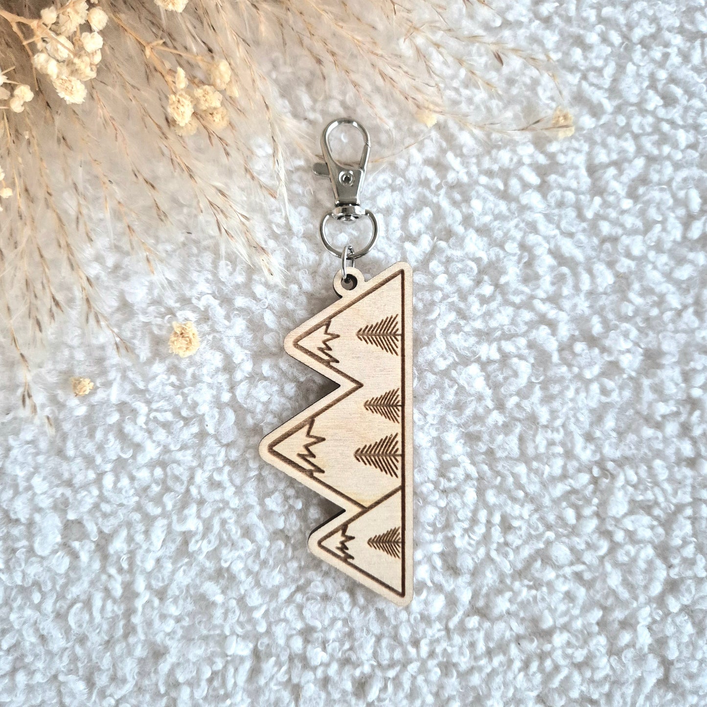 Porte-clés en bois montagnes