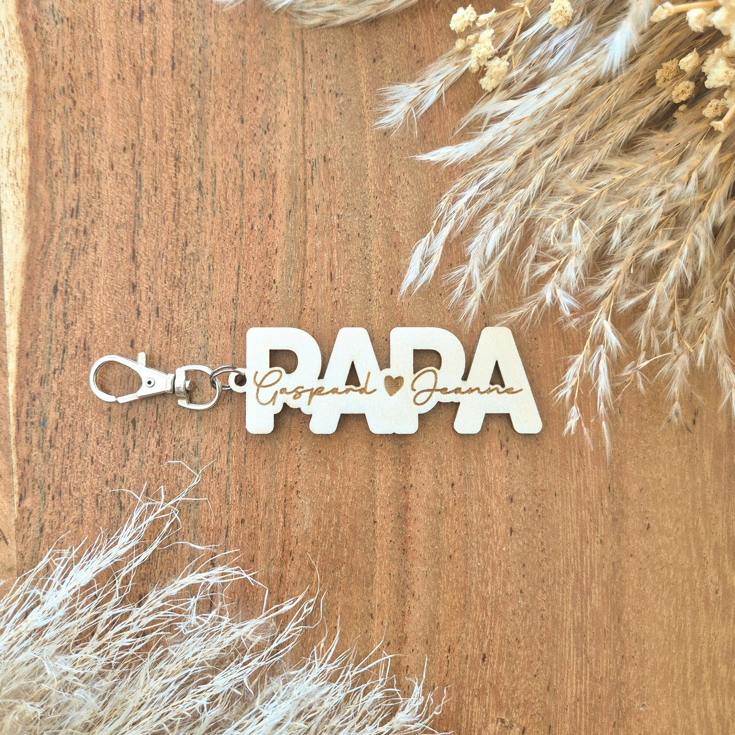 Porte-clés Papa en bois personnalisé