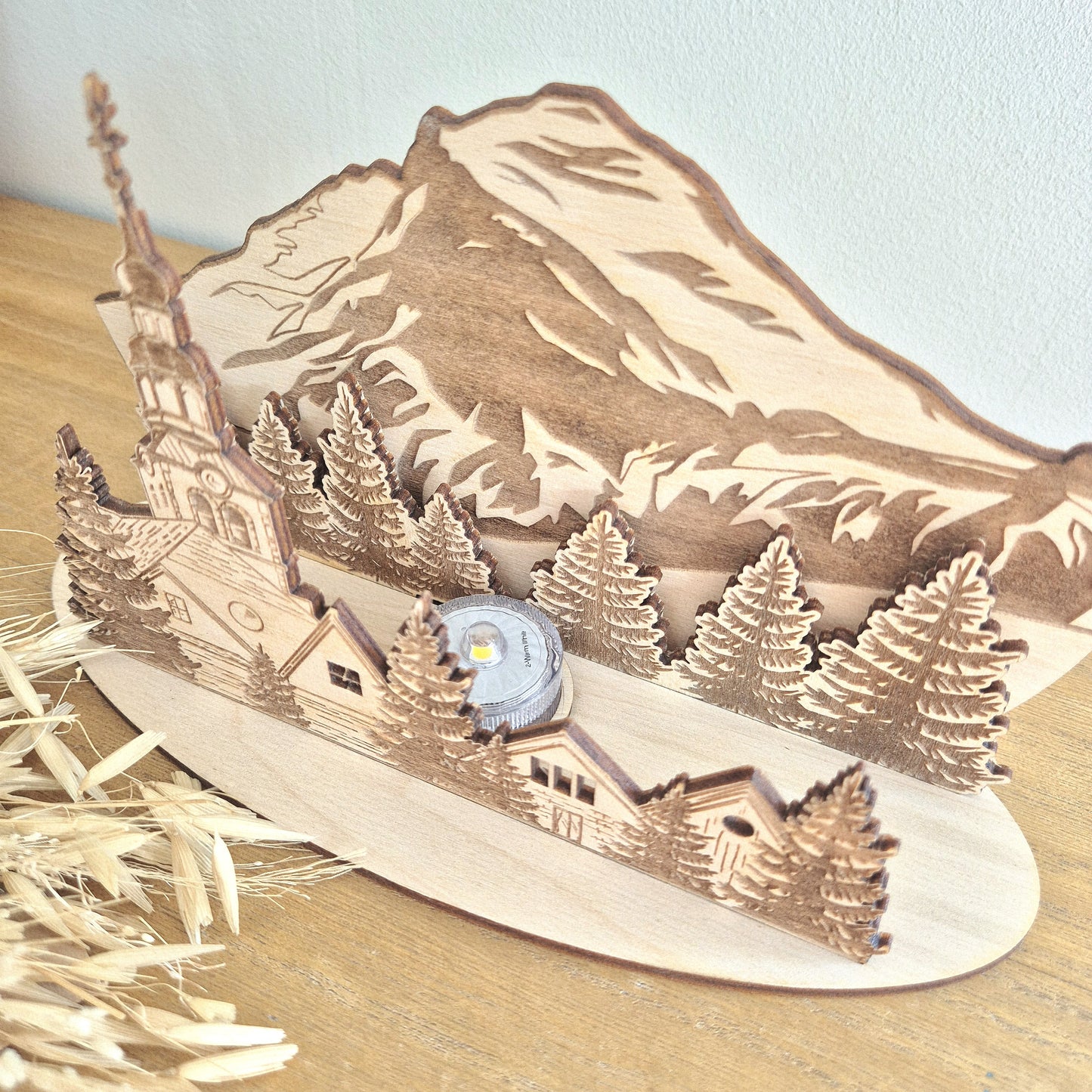 Photophore 3D village de montagne