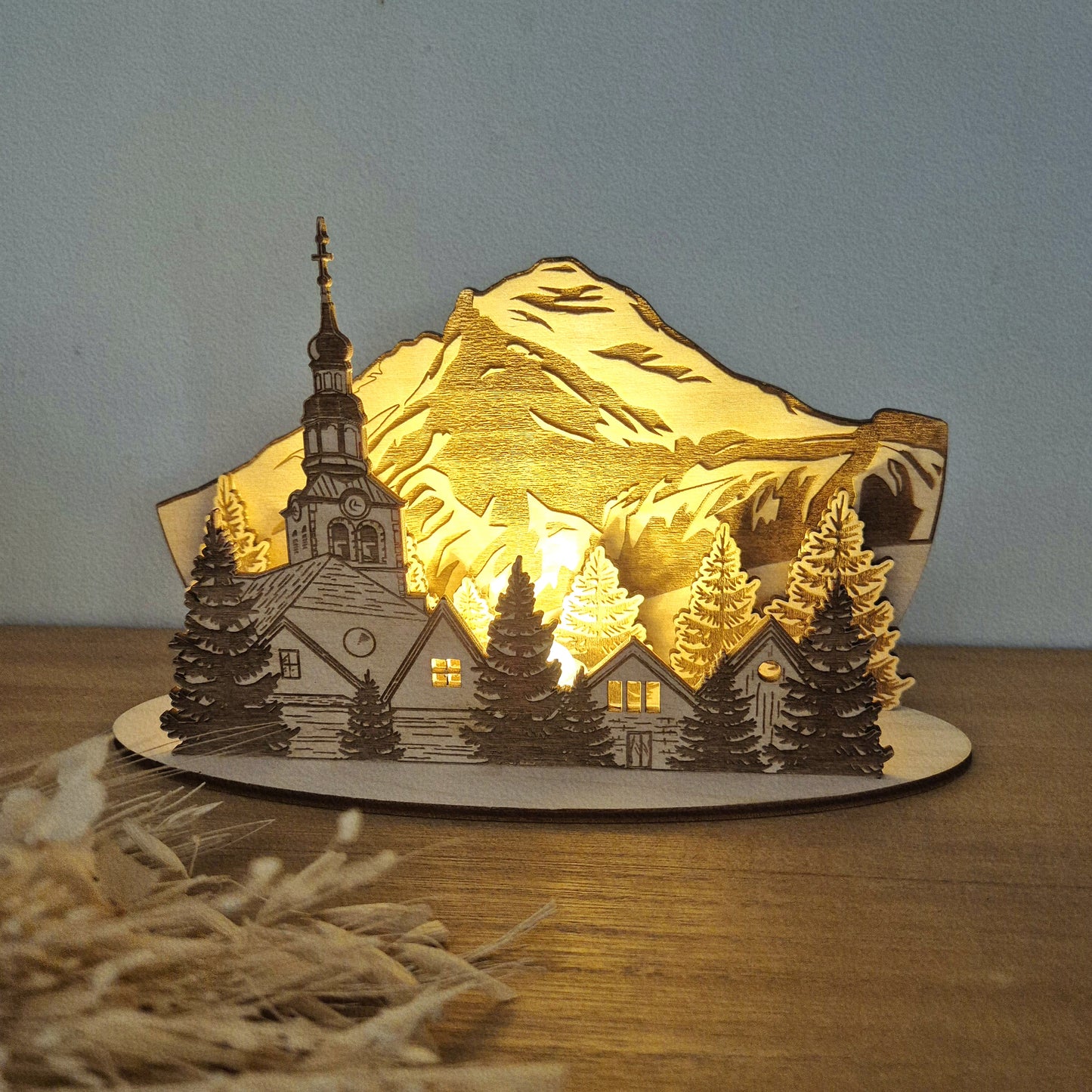 Photophore 3D village de montagne