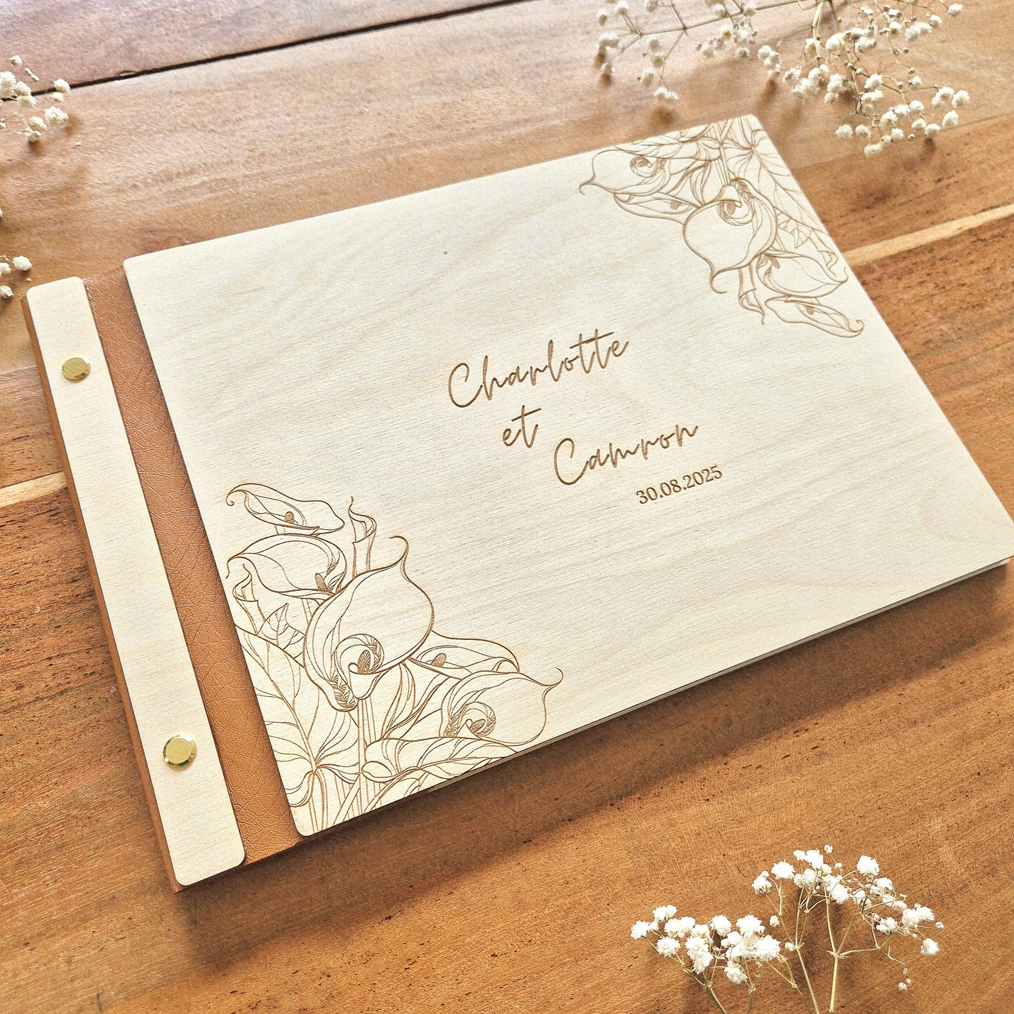 Livre d'or personnalisé sur mesure - Arums