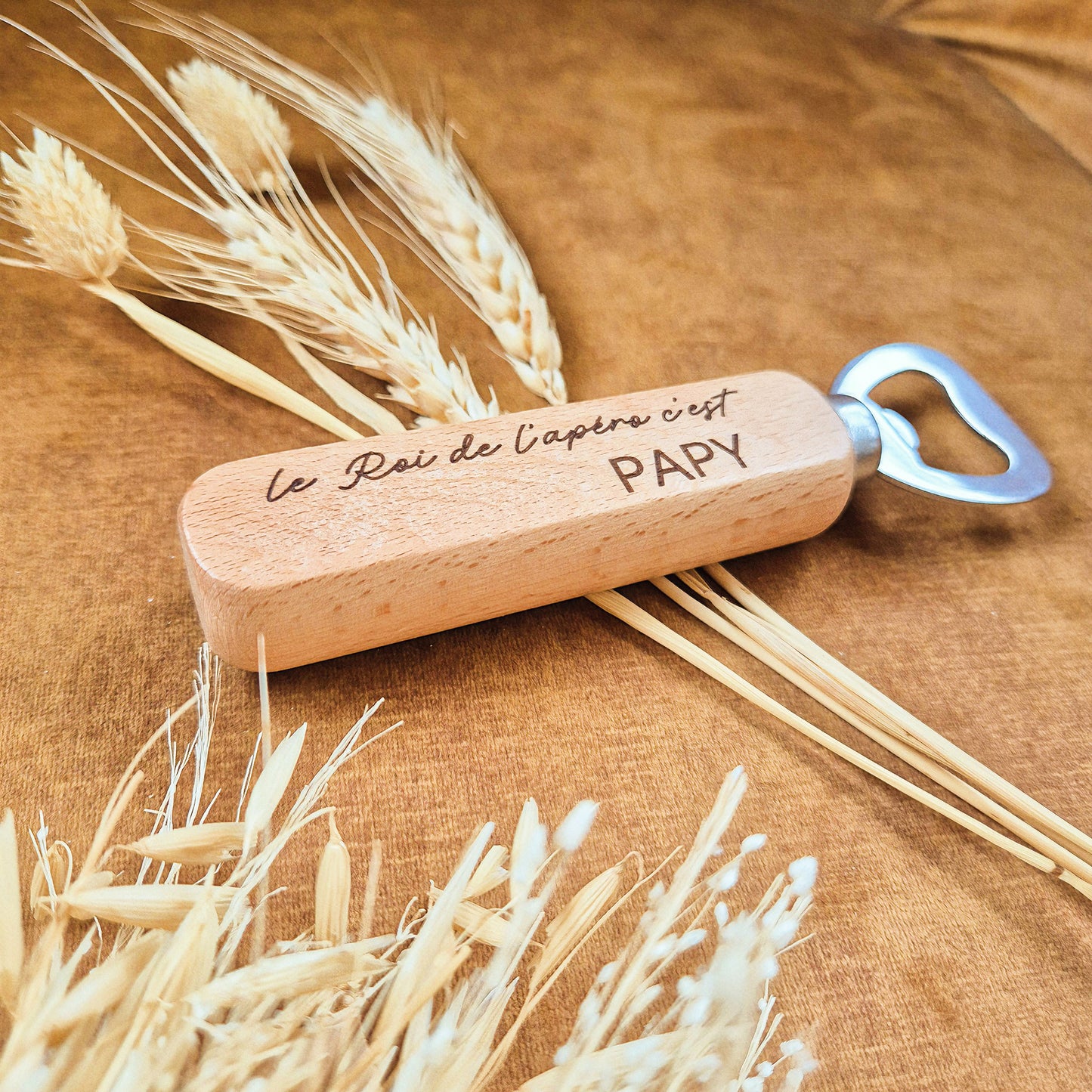 Décapsuleur en bois personnalisé - Cadeau Papy