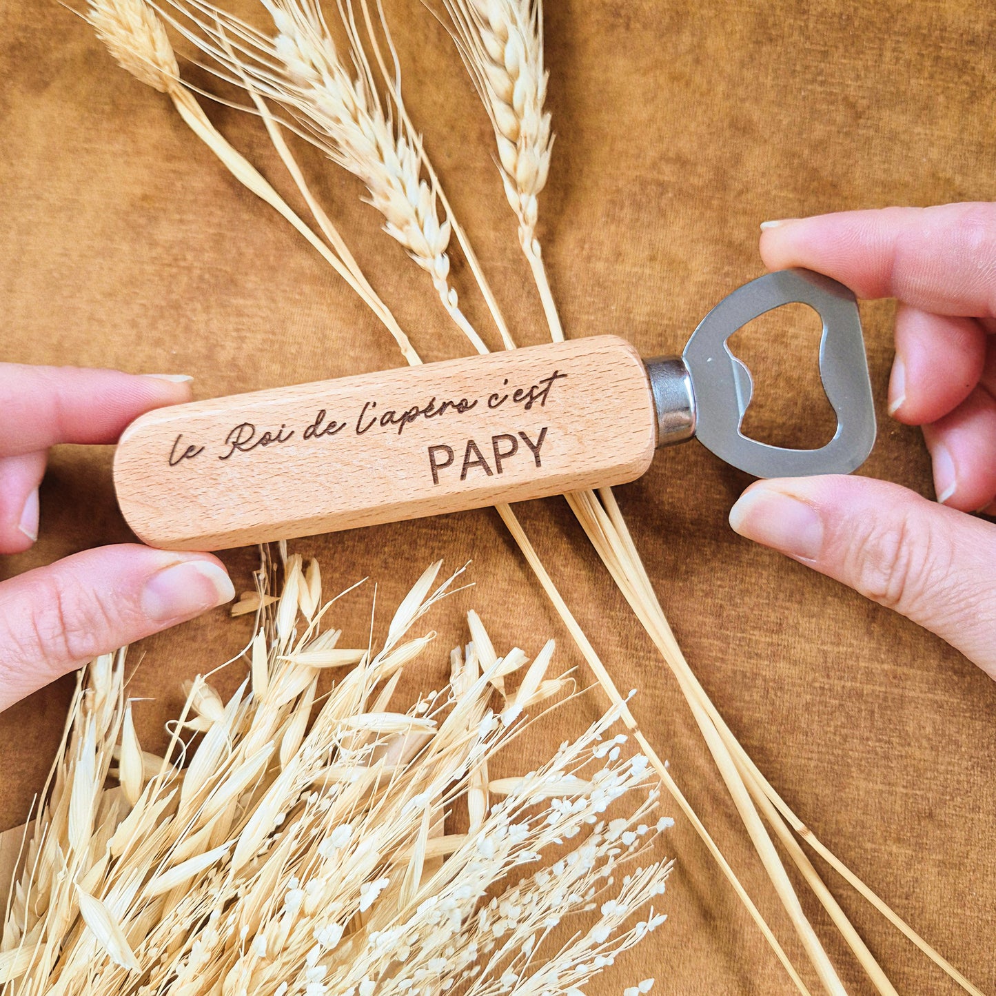 Décapsuleur en bois personnalisé - Cadeau Papy