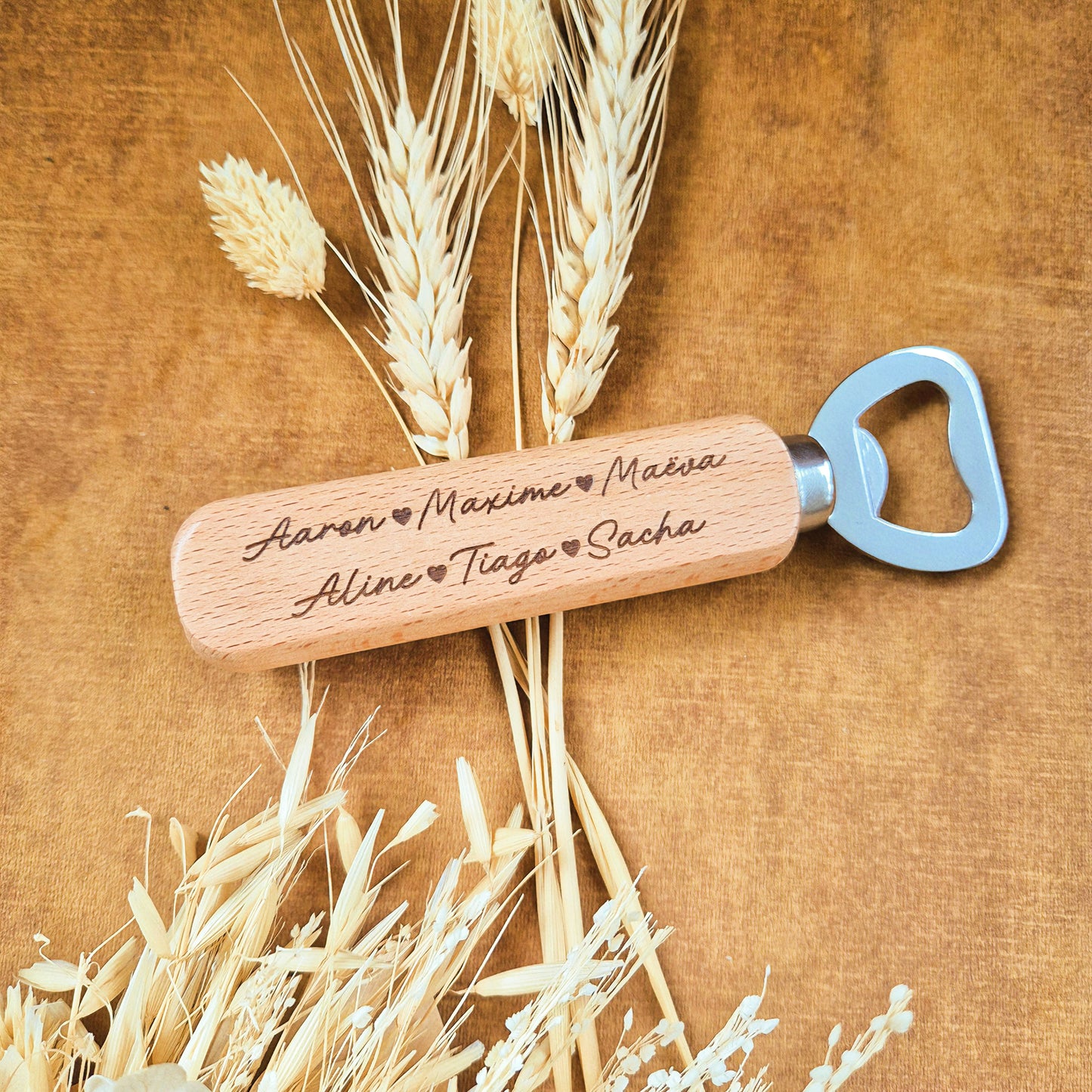 Décapsuleur en bois personnalisé - Cadeau Papy