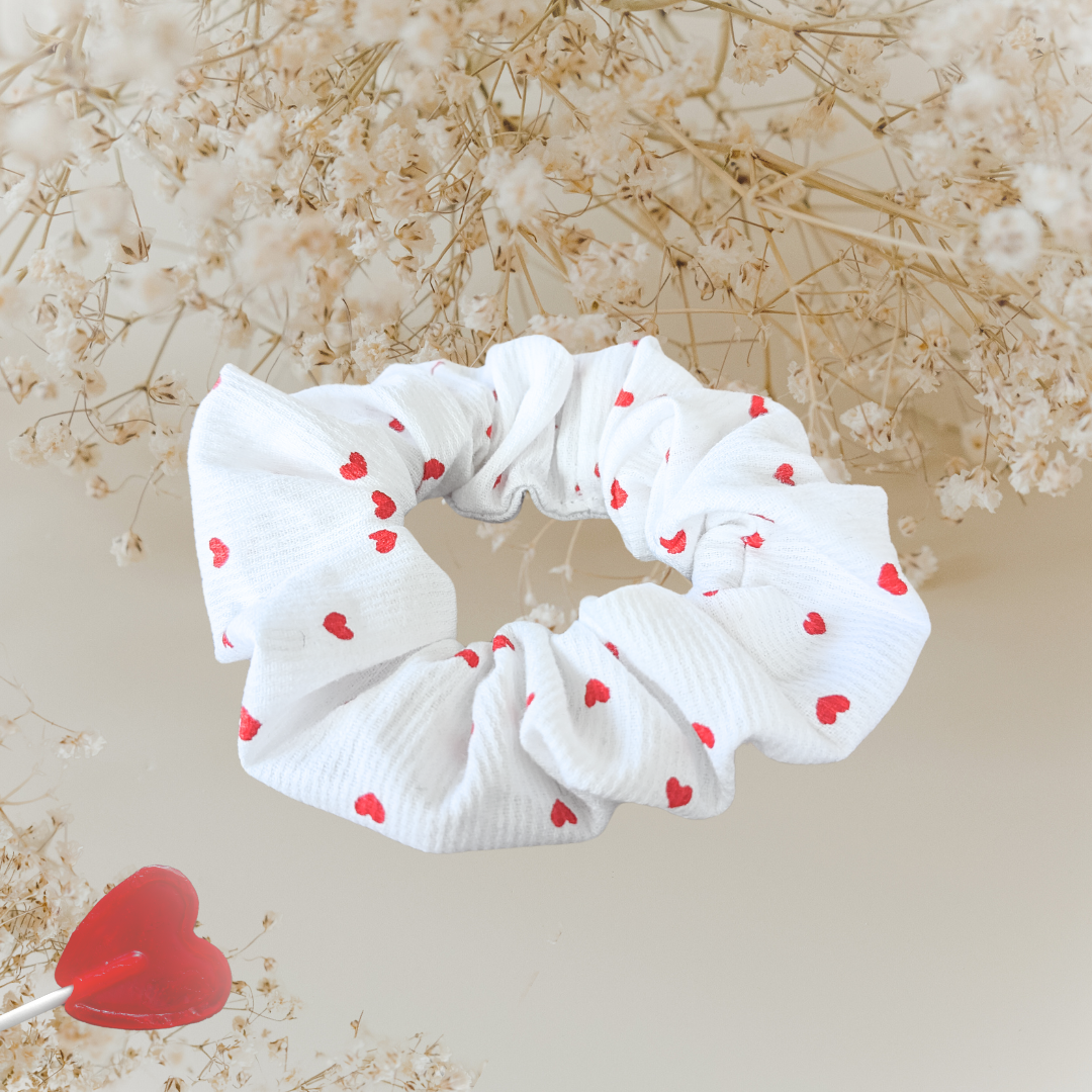 Chouchou collection Amour en coton blanc