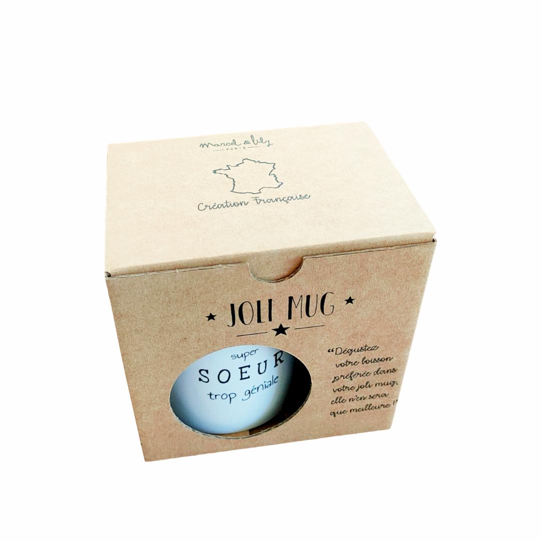 Mug en céramique Je suis une super sœur trop géniale !