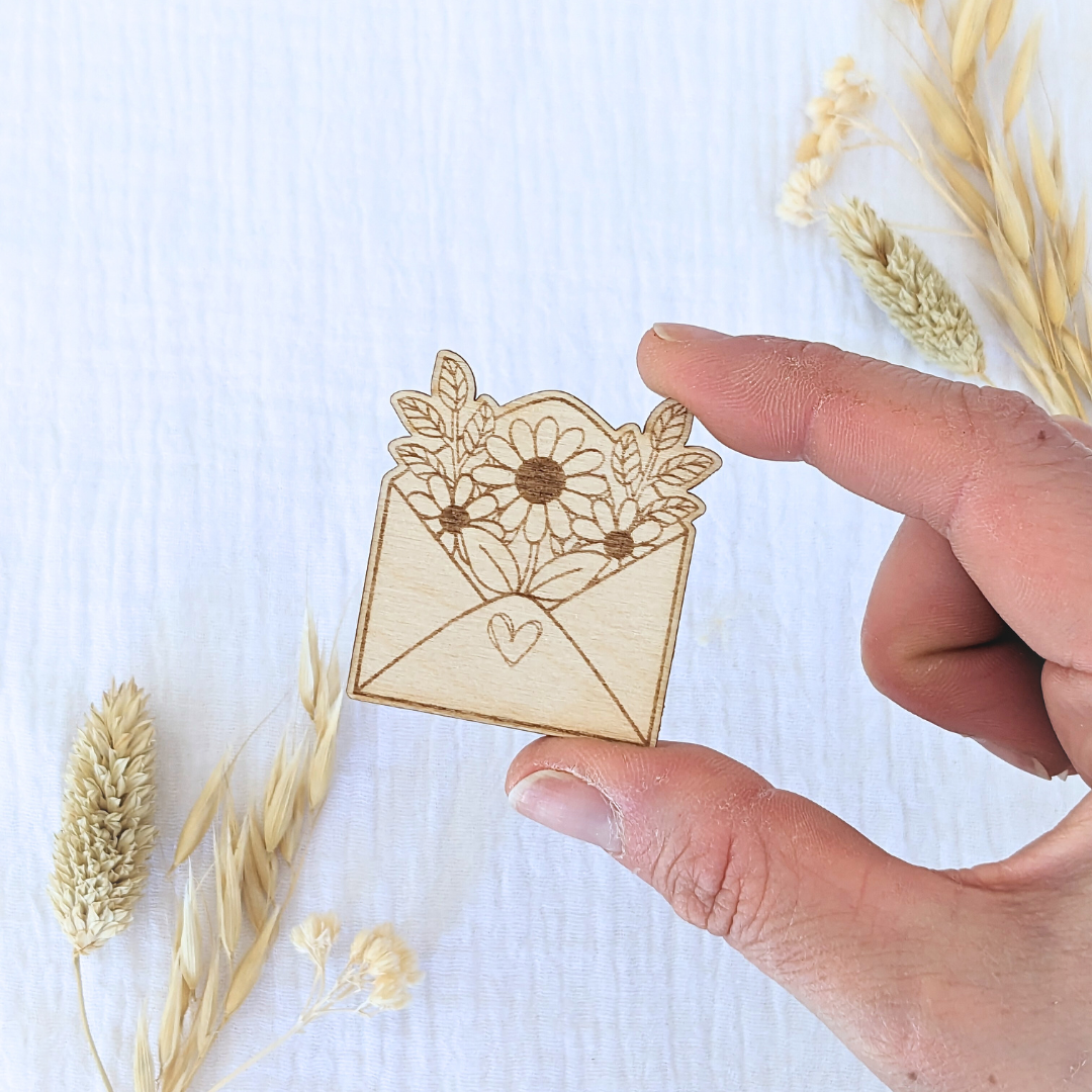 Magnet enveloppe fleurie