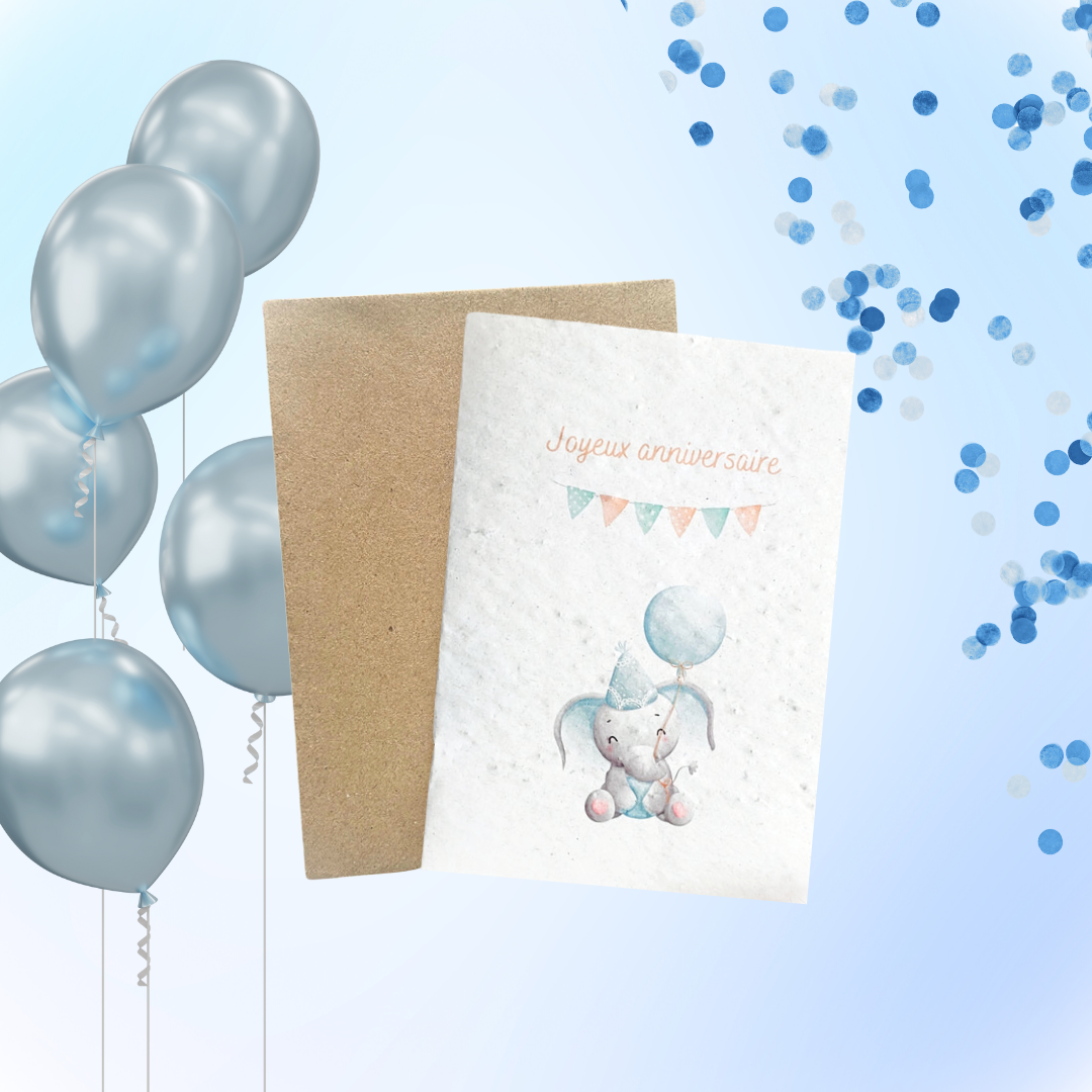 Carte à planter Joyeux anniversaire enfant personnalisable