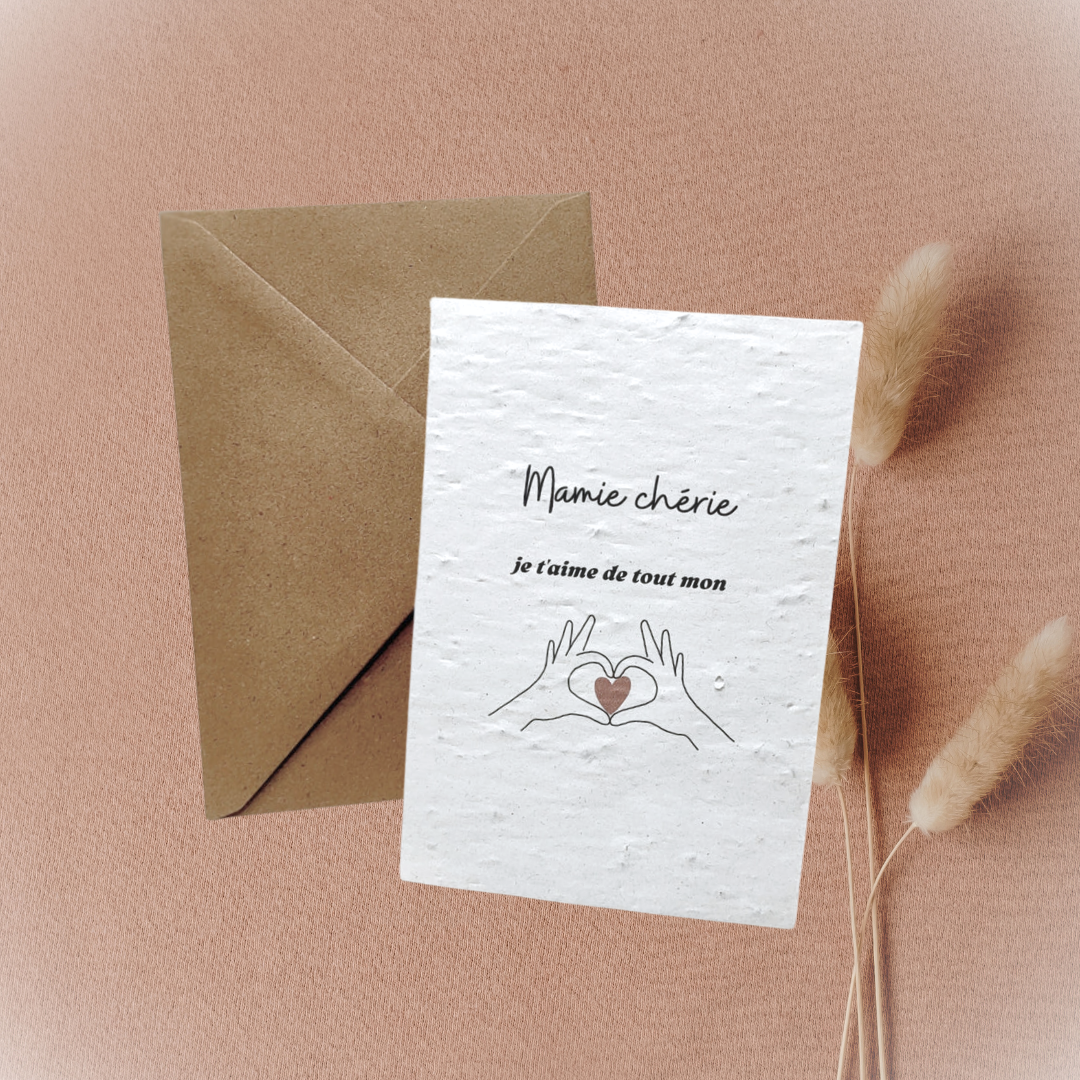 Carte à planter Mamie chérie personnalisable