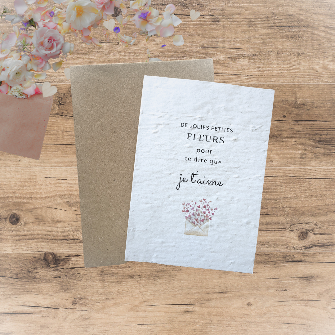 Carte à planter Je t'aime personnalisable