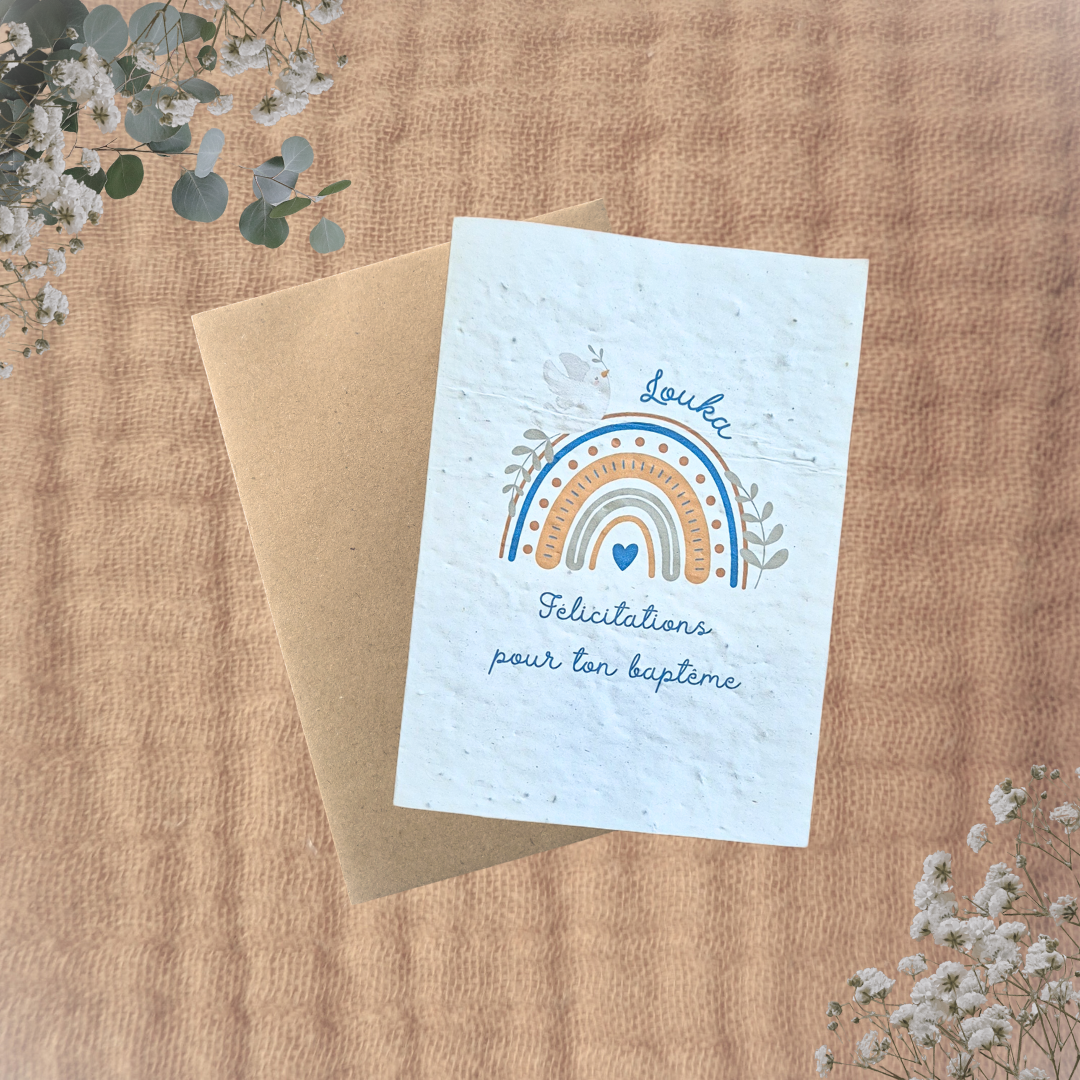 Carte à planter personnalisée Baptême