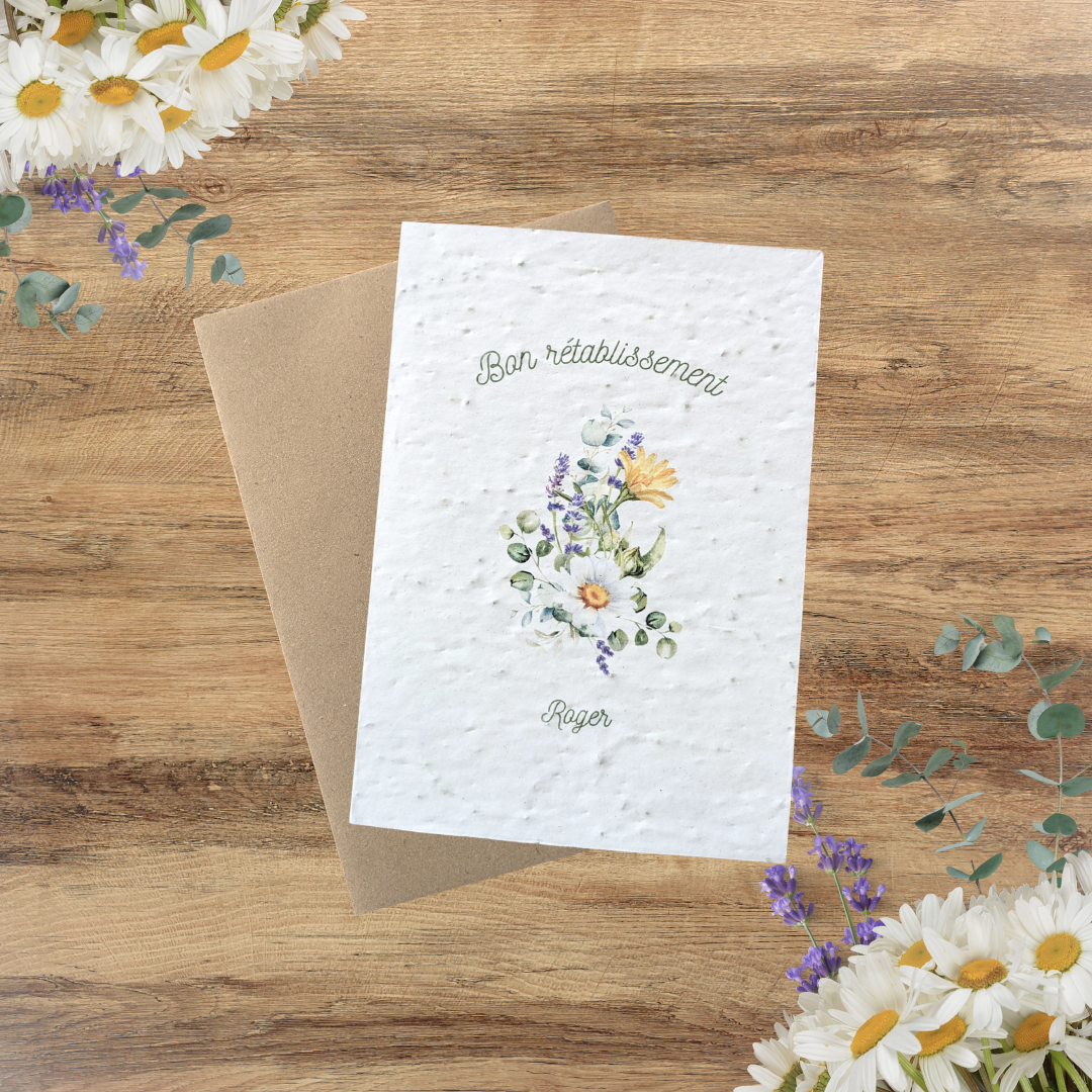 Carte à planter bon rétablissement personnalisée