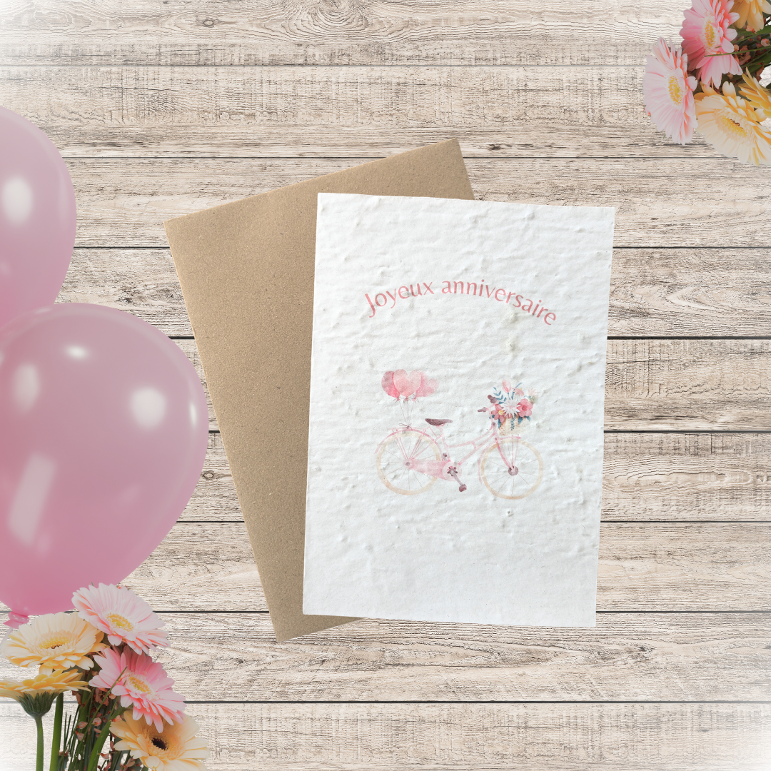Carte à planter Joyeux anniversaire personnalisable