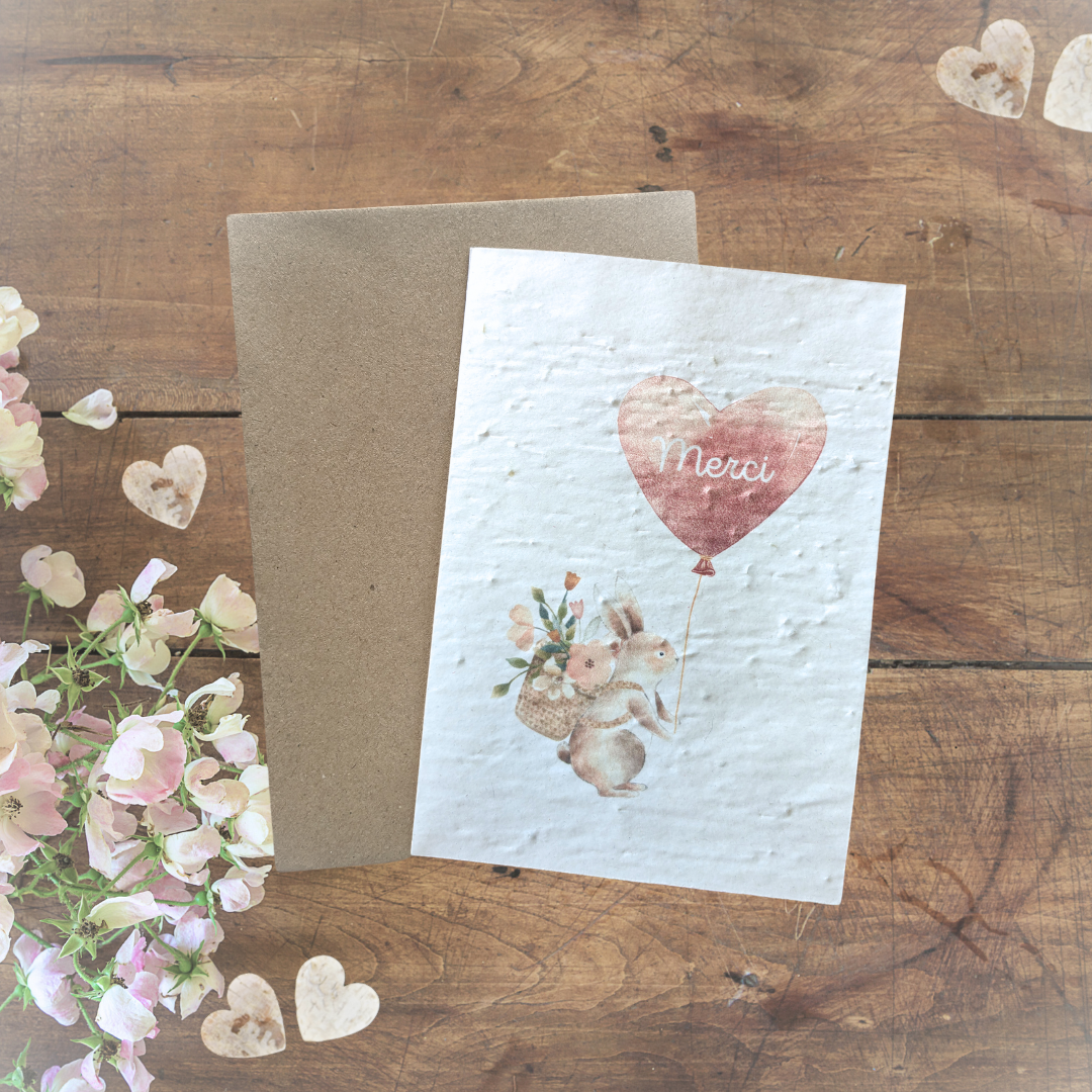 Carte à planter Merci personnalisable