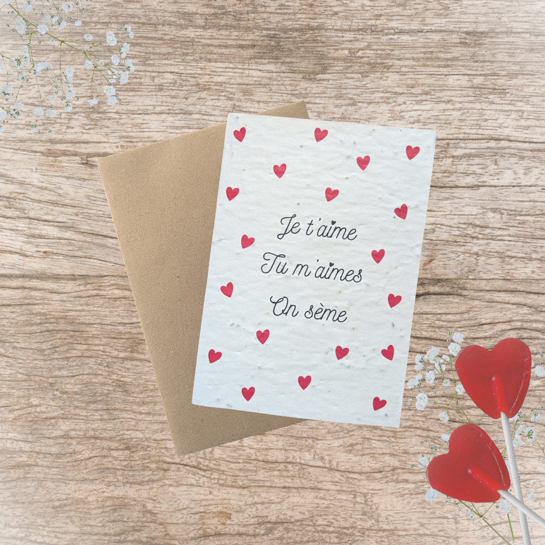 52 cartes à planter "Je t'aime, tu m'aimes, on sème"