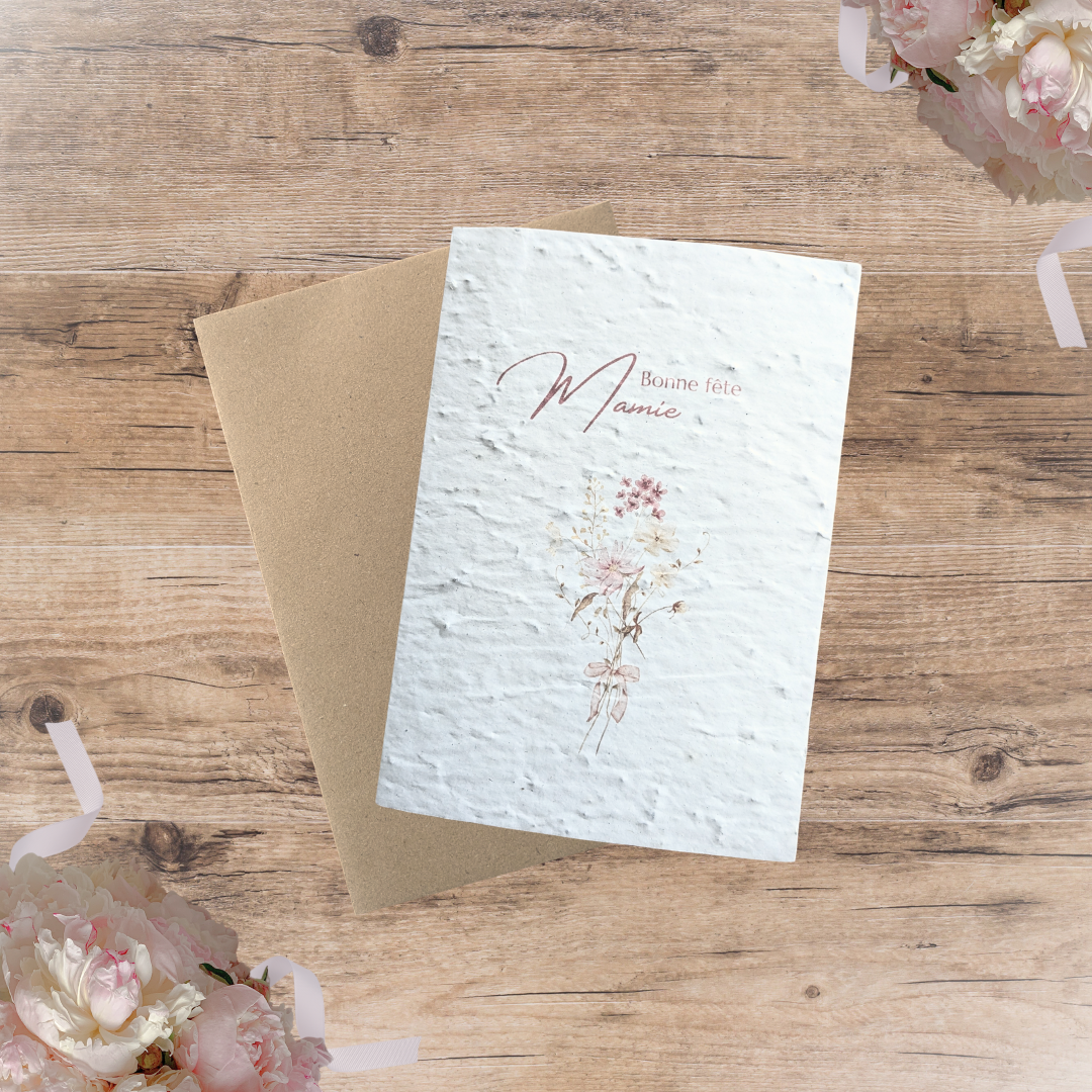Carte à planter Bonne fête Mamie personnalisable