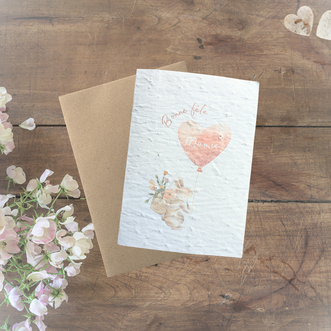 Carte à planter Bonne fête Mamie personnalisable