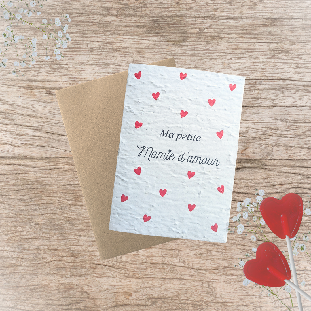 Carte à planter collection Amour Mamie d'amour personnalisable