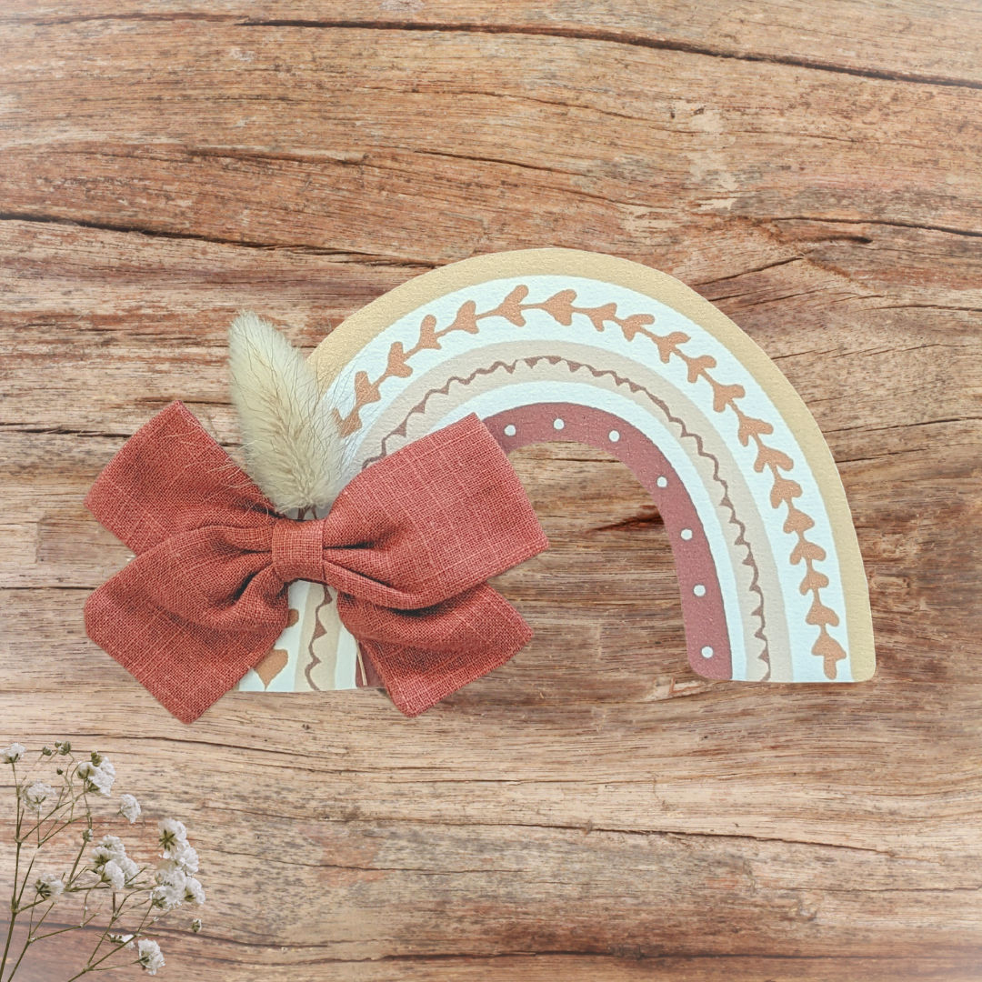 Barrette nœud brique collection arc en ciel