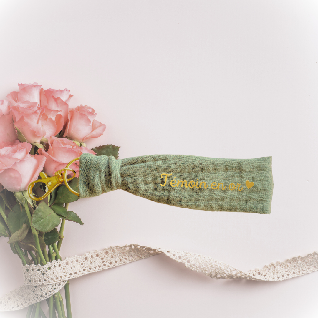 Porte-clés Témoin en or personnalisable