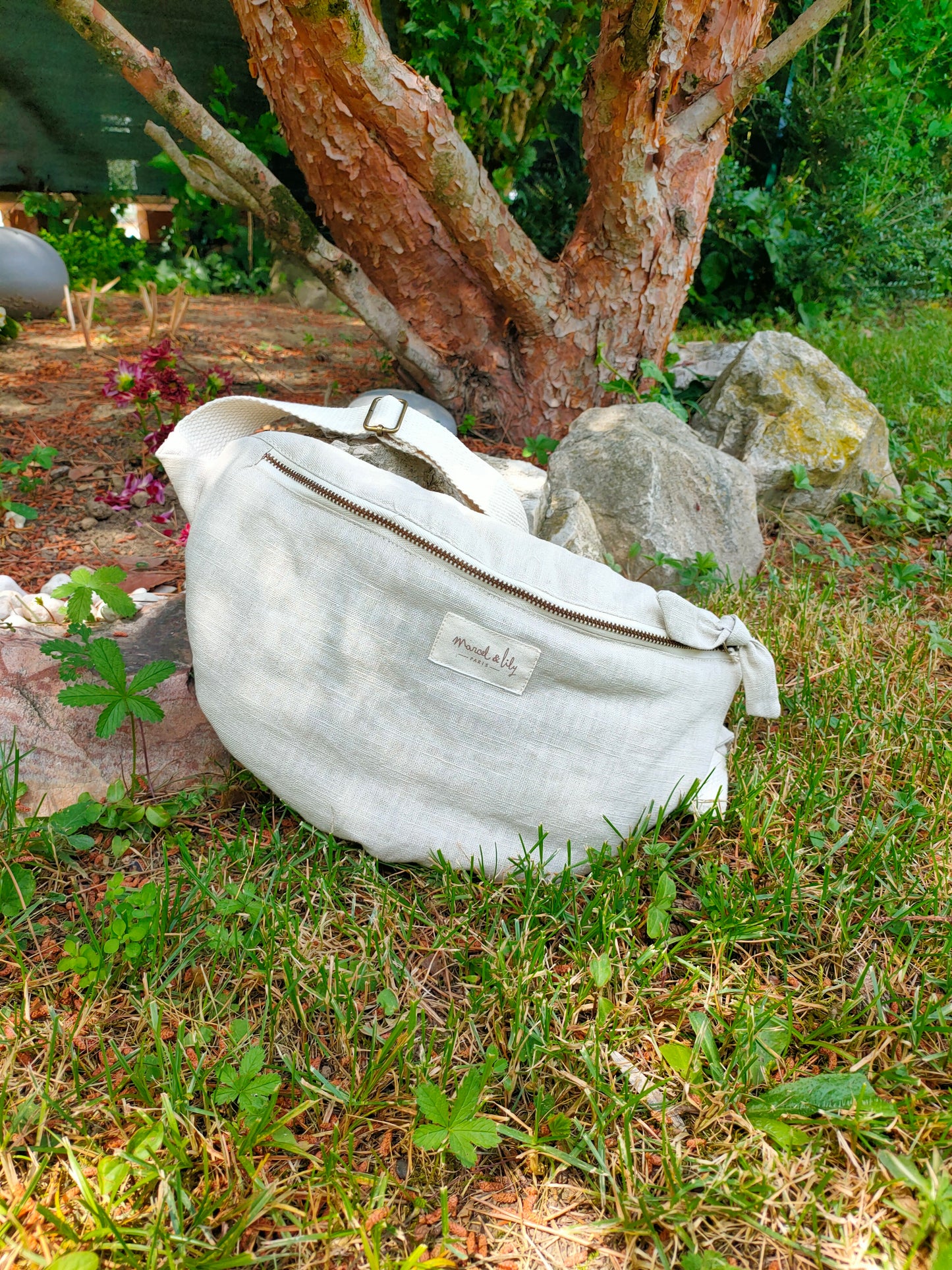 Sac banane sable 100% lin