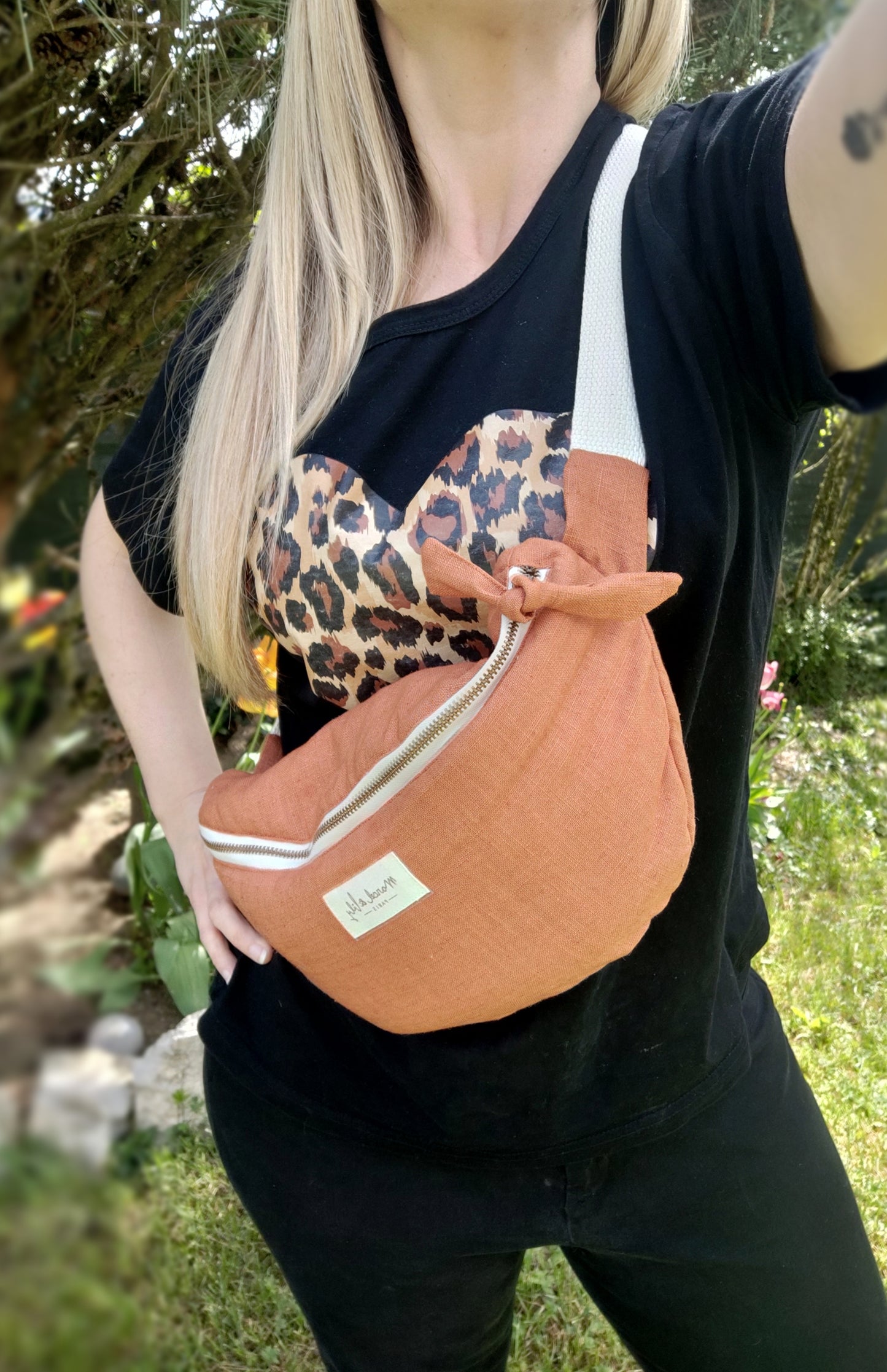 Sac banane rouille 100% lin