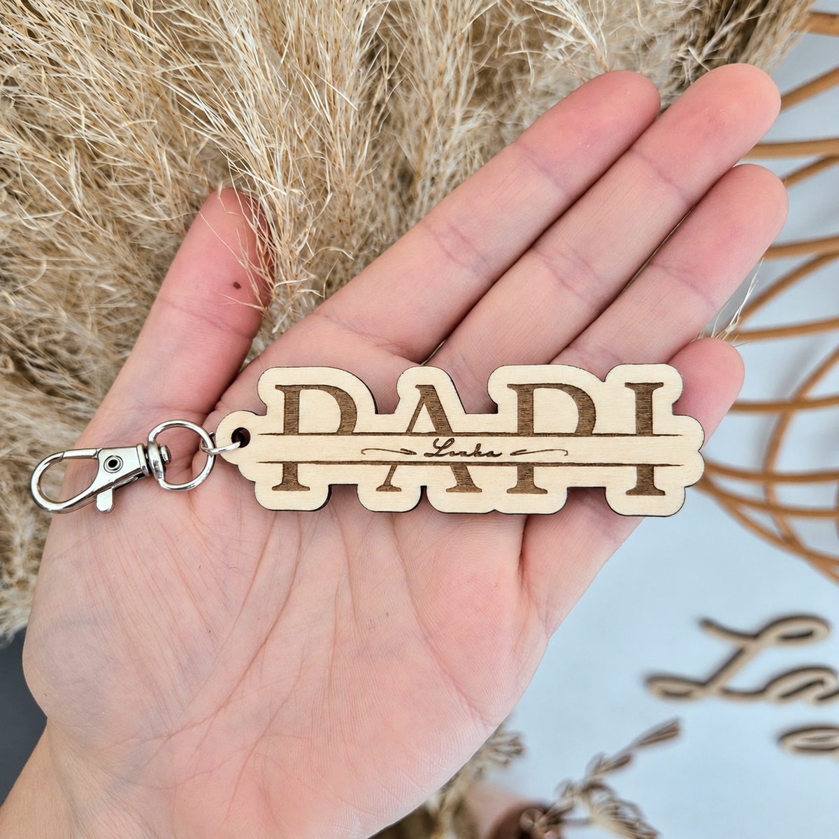 Porte-clés PAPI en bois personnalisé