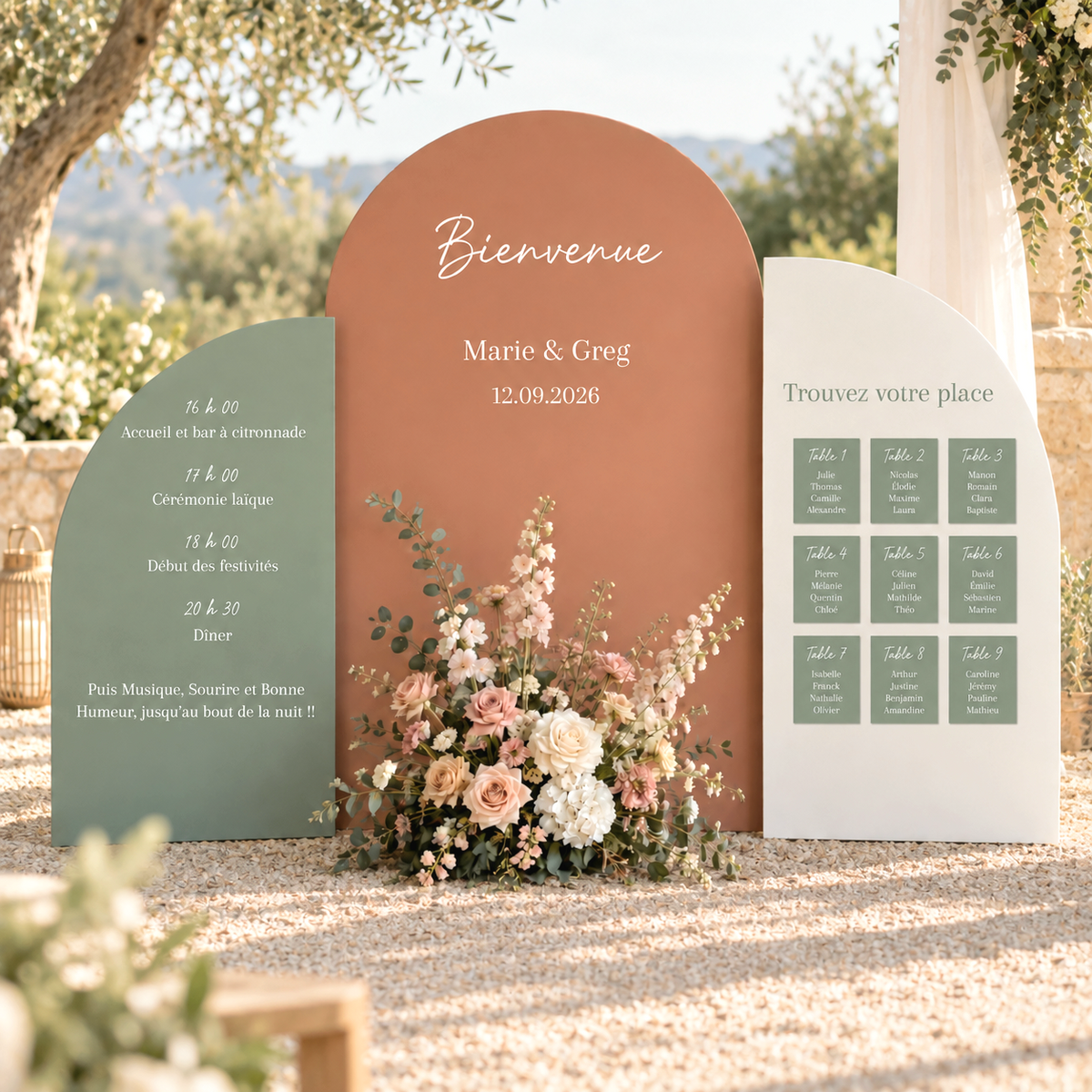 Stickers personnalisés pour panneaux bienvenue, plan de table, programme... - Mariage & Événement