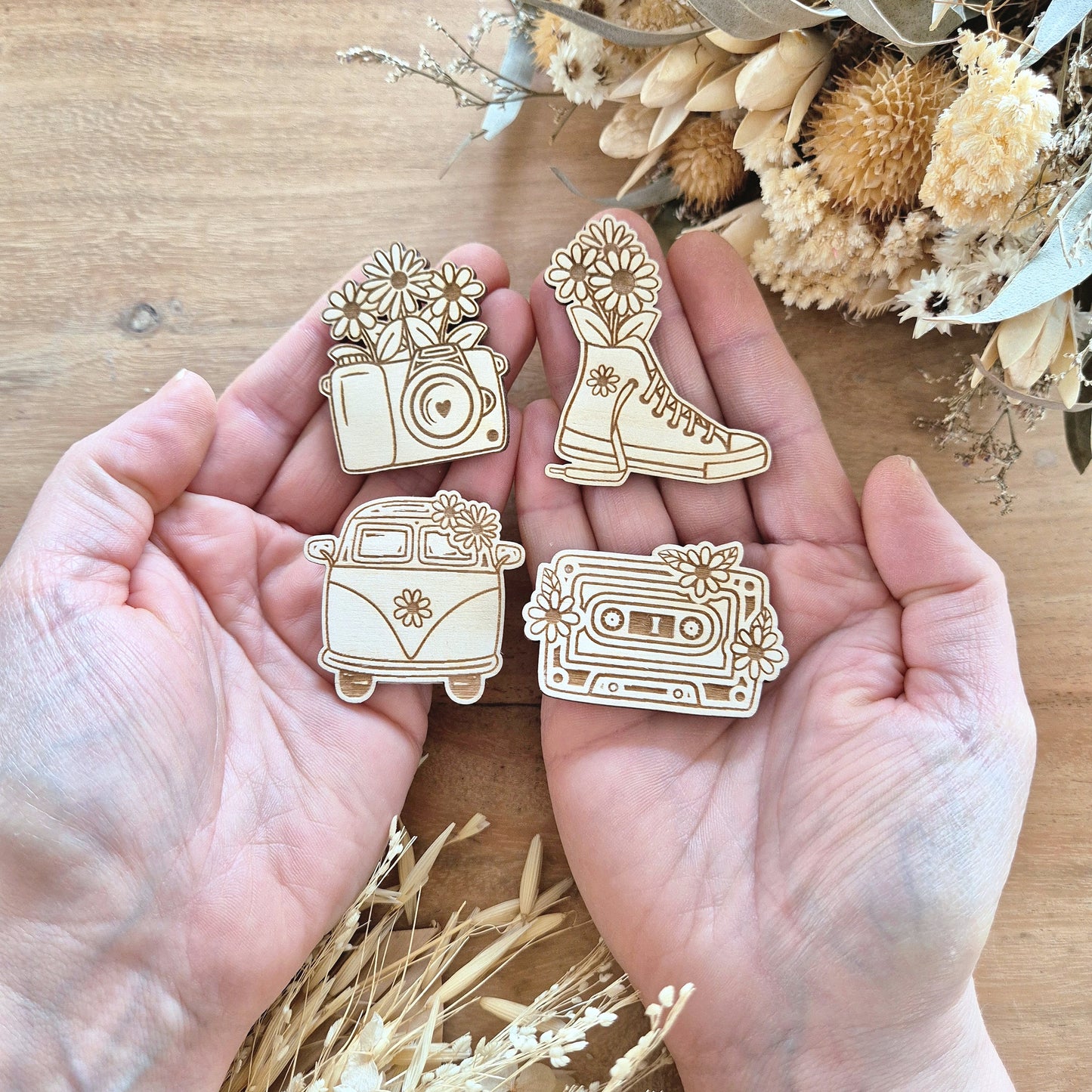 Lot de 4 magnets - Collection vintage