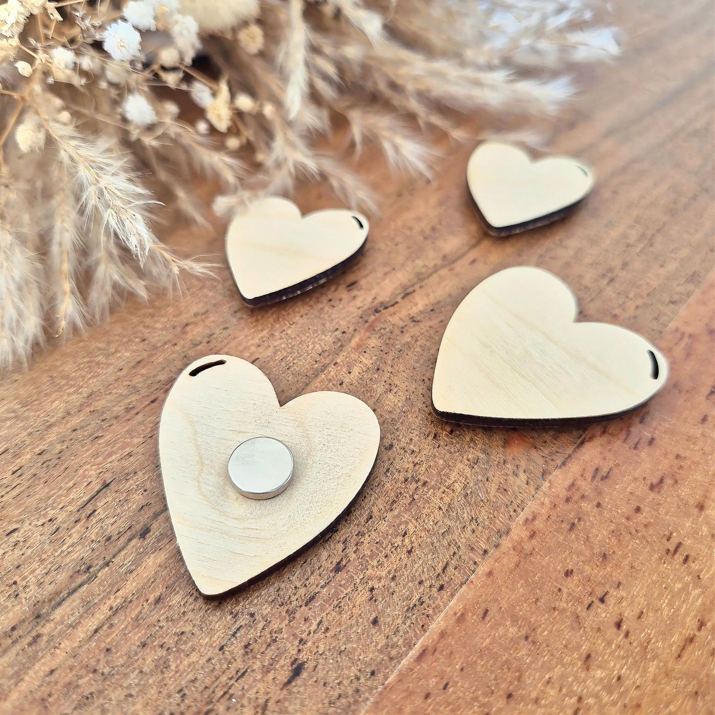 Lot de 4 magnets coeurs