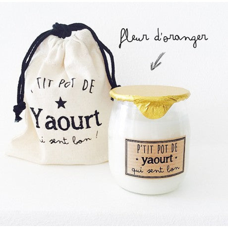 Bougie p’tit pot de yaourt fleur d’oranger Made in France