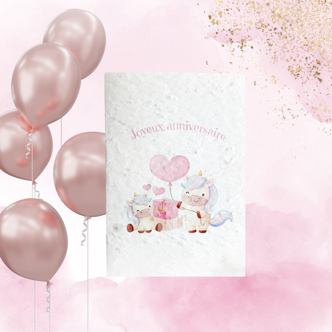 Carte à planter Joyeux anniversaire enfant personnalisable