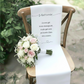Panneau de chaise commémoratif mariage en tissu personnalisé – Hommage aux êtres chers – Version élégance