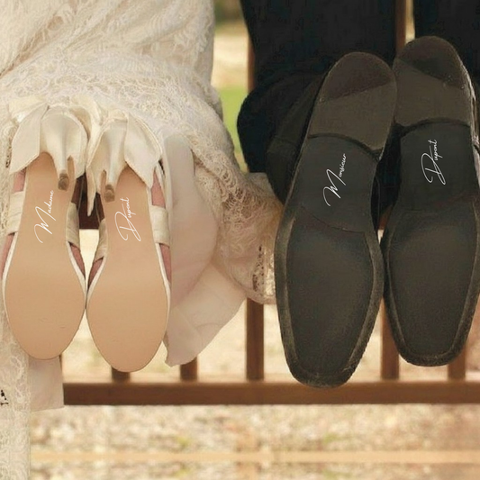 Stickers personnalisés pour chaussures mariage – Le duo des Mariés