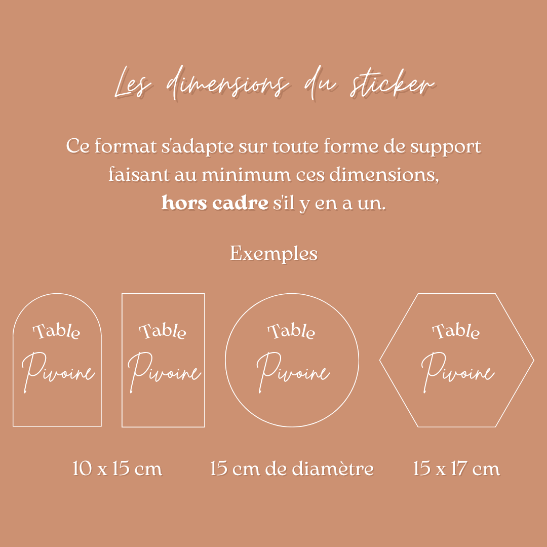 Sticker personnalisé nom de table - Mariage & Événement