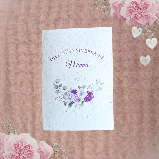 Carte à planter Joyeux anniversaire personnalisable