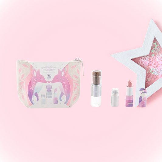 Trousse scintillante renard rose