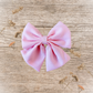 Barrette grand nœud ruban rose bonbon