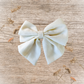 Barrette grand nœud ruban crème