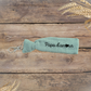Porte-clés Papa d'amour - double gaze de coton vert céladon, texte blanc ou noir - personnalisable